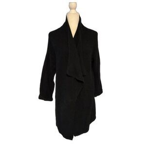 H&m Women’s Solid Black Cable Knit Long Sleeve Cardigan Sweater Xs Small